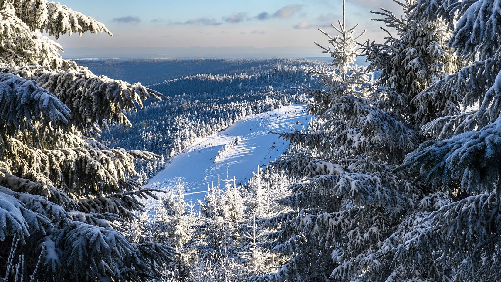 Blick auf den Skihang vom Seibleseckle